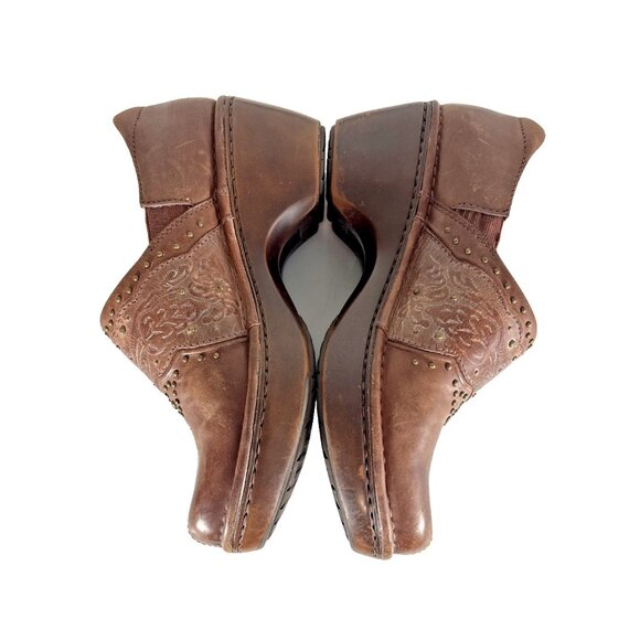 Ariat Ashland Brown Leather Western Embossed Studded Mules Clogs Women’s 7B - Picture 10 of 16